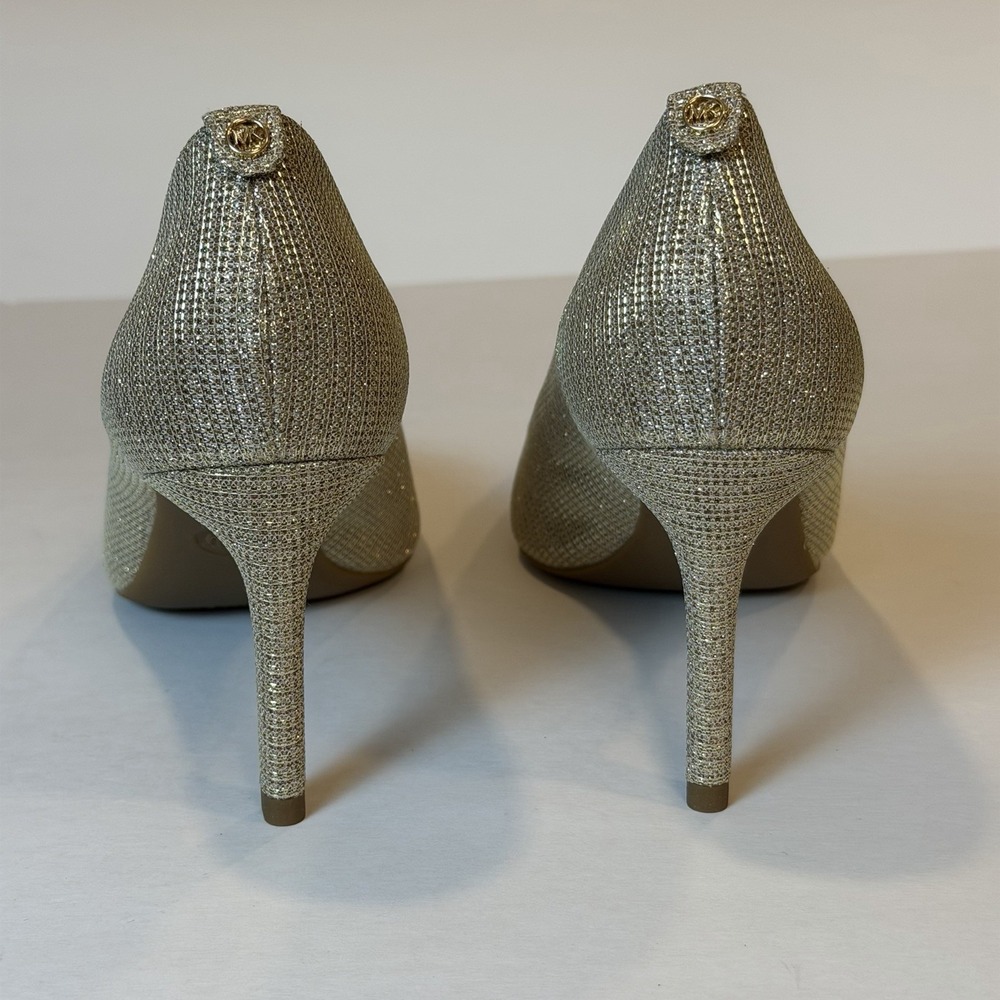 Michael Kors Size-8.5M Women's Alina Flex Pump Gold Glitter Chain Mesh Gold - Picture 9 of 10